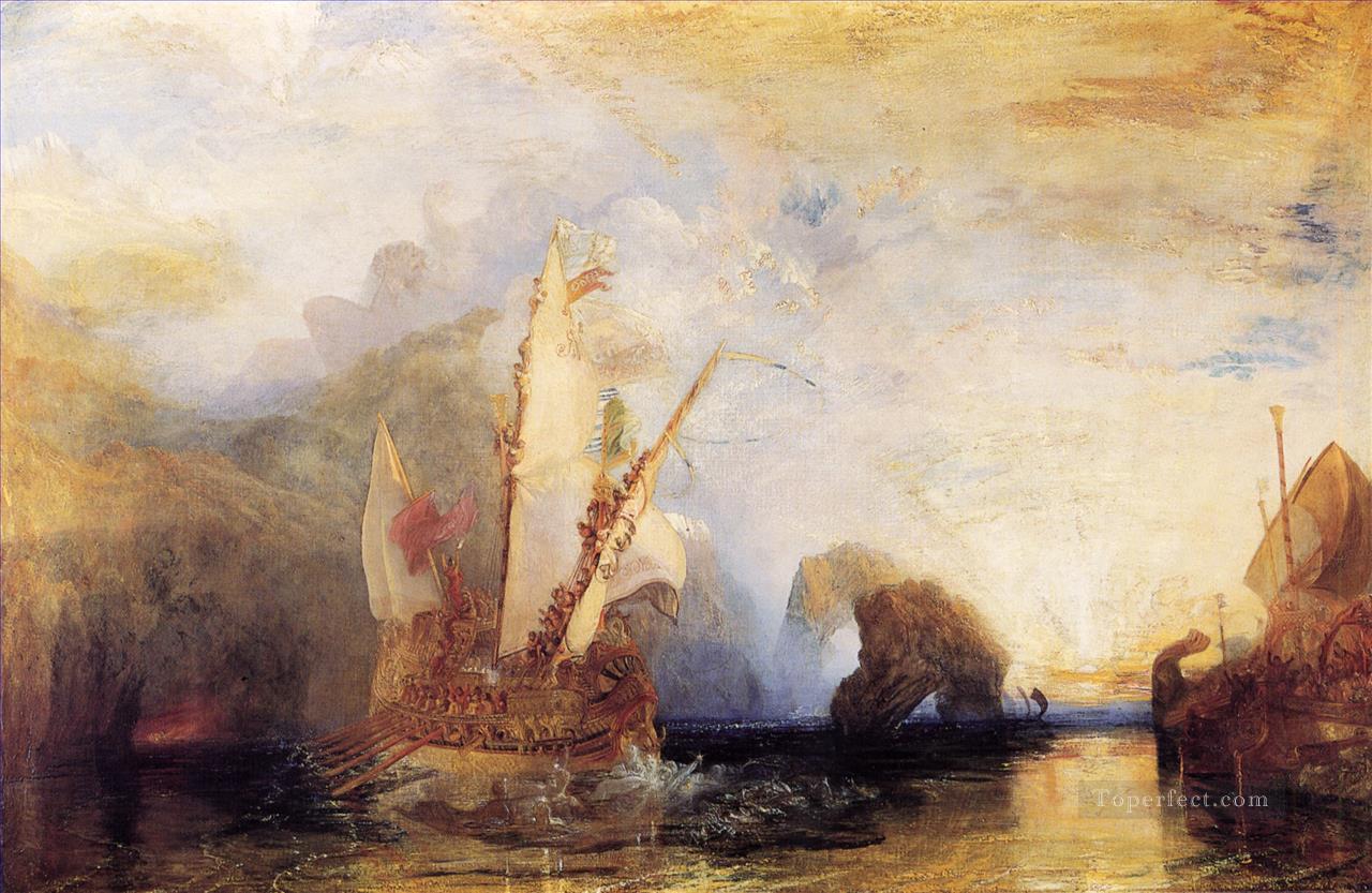 Ulises burlándose de Polifemo La odisea de Homero paisaje Turner Pintura al óleo